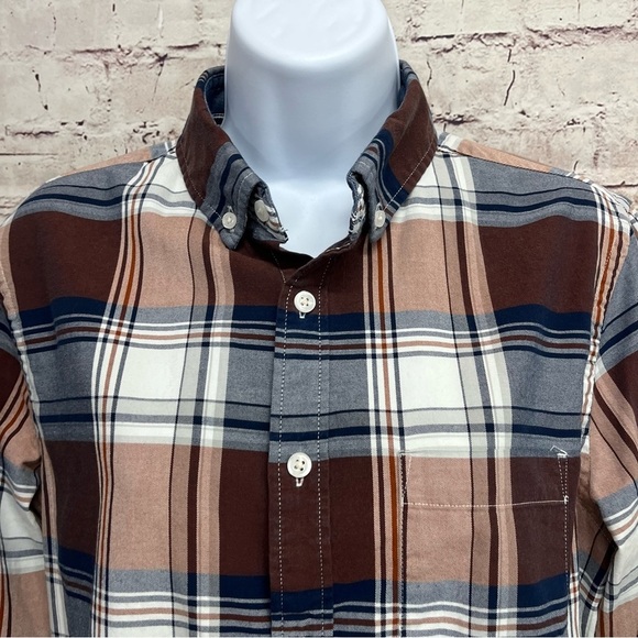 Express Soft Wash Blue Check Button Long Sleeve Shirt - Picture 2 of 10